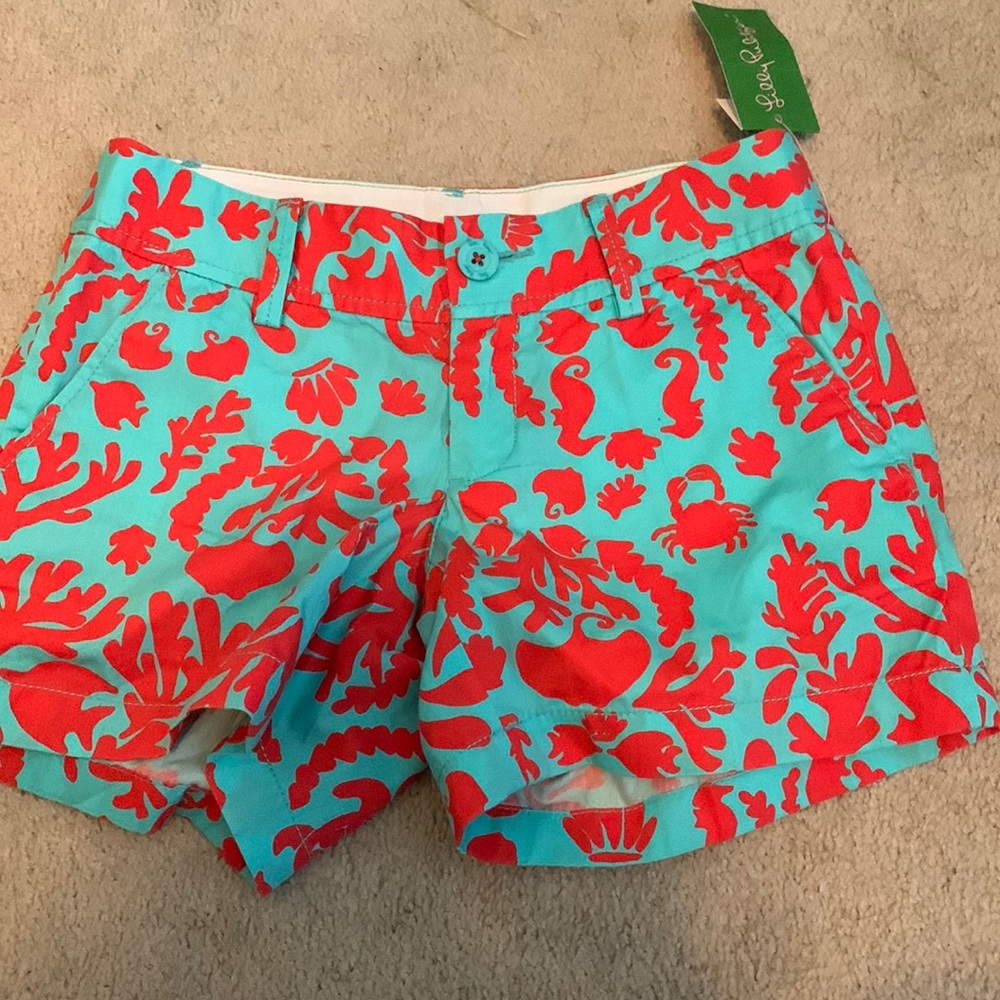 Lily Pulitzer Callahan shorts new with tags underwater theme seahorse coral fish